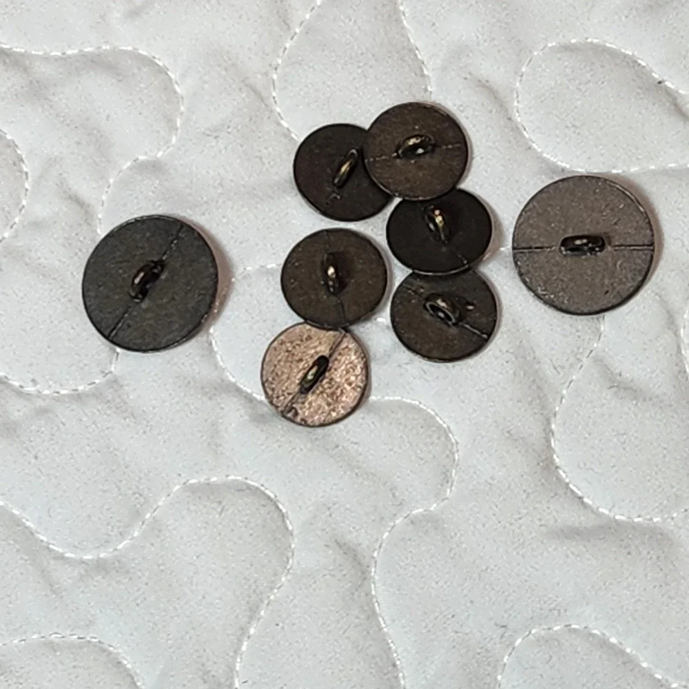 8 Real BRONZE Vtg Regiment Blazer Buttons Set CROWN LAUREL CREST Uniform Shank